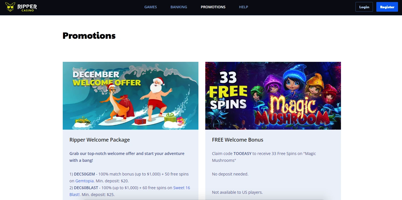 Ripper Casino Bonus Image